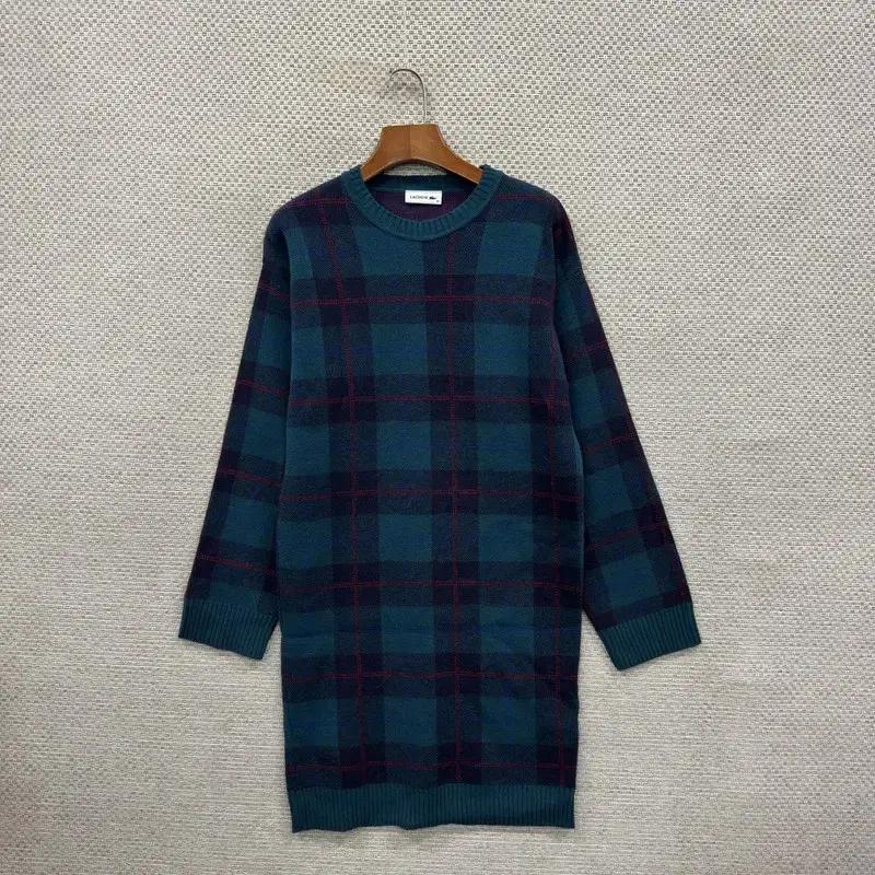 라코스테 빈티지체크 울 니트 스웨터 원피스 85 A00929