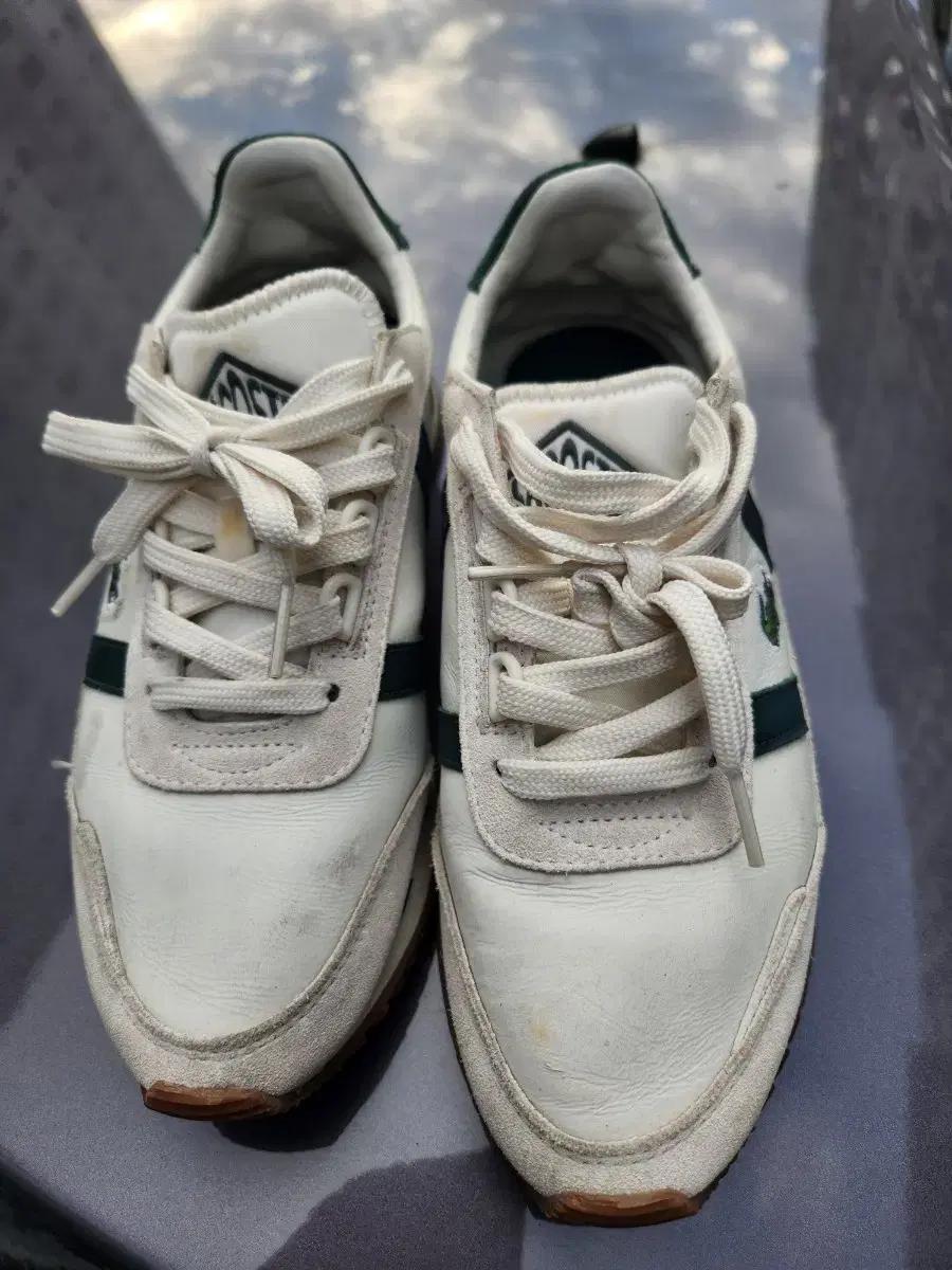 라코스테 여성용 가죽 스니커즈 230mm 판매합니다