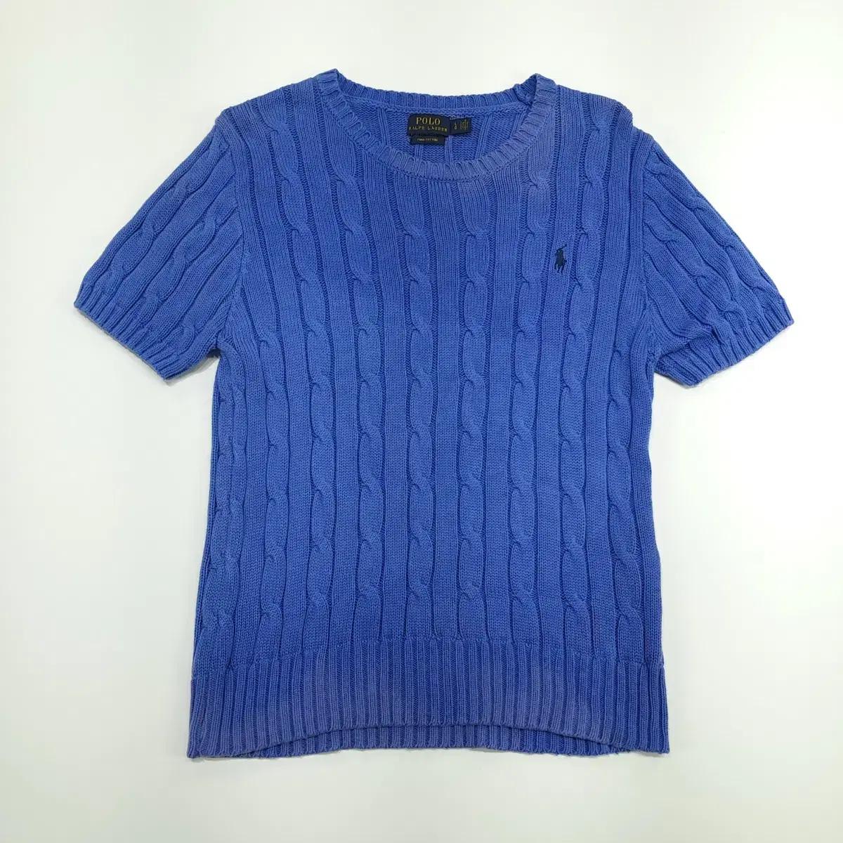CN742W_L 폴로 랄프로렌 로얄블루 케이블 반팔 니트 스웨터