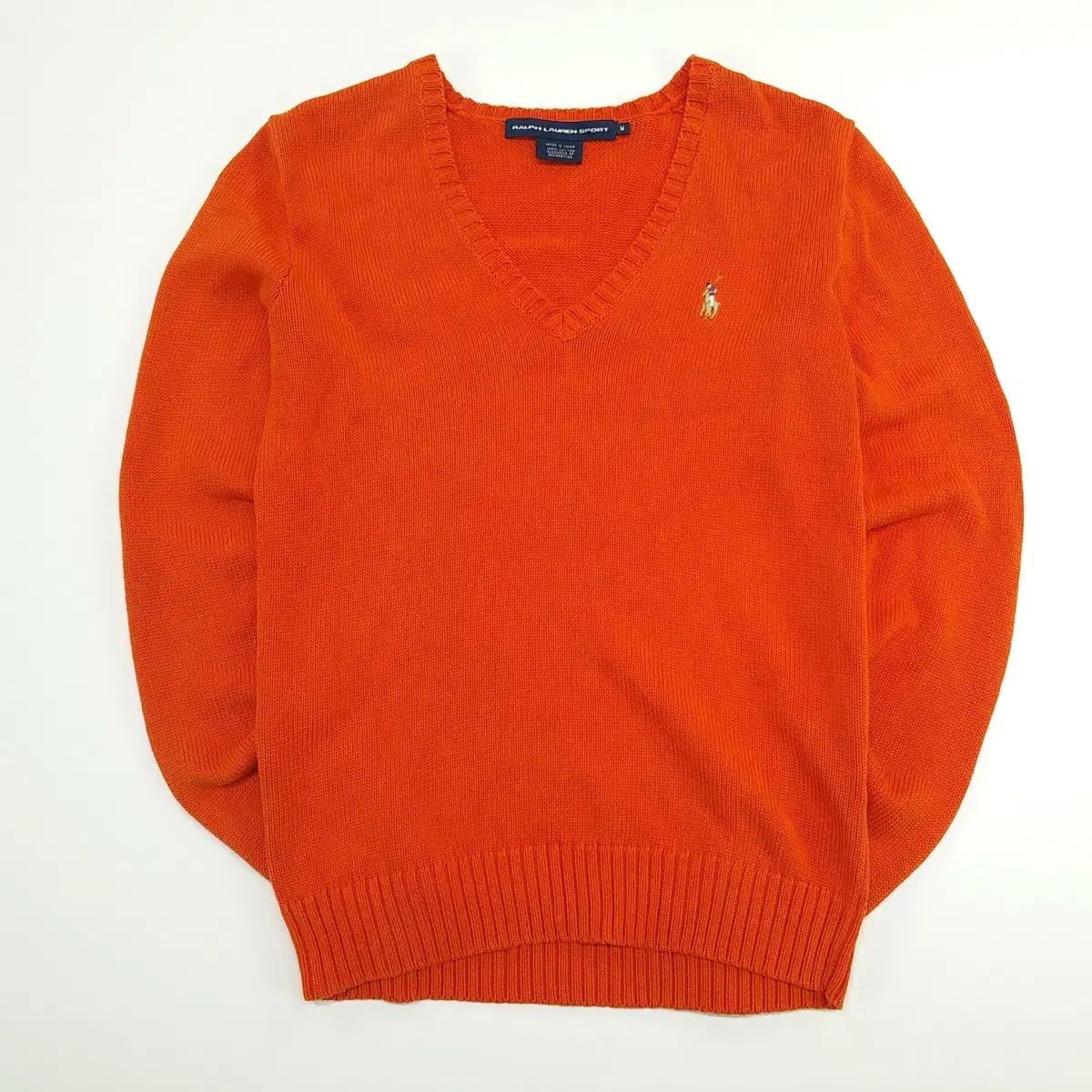 CN744W_M 폴로 랄프로렌 오렌지 V넥 긴팔 니트 스웨터