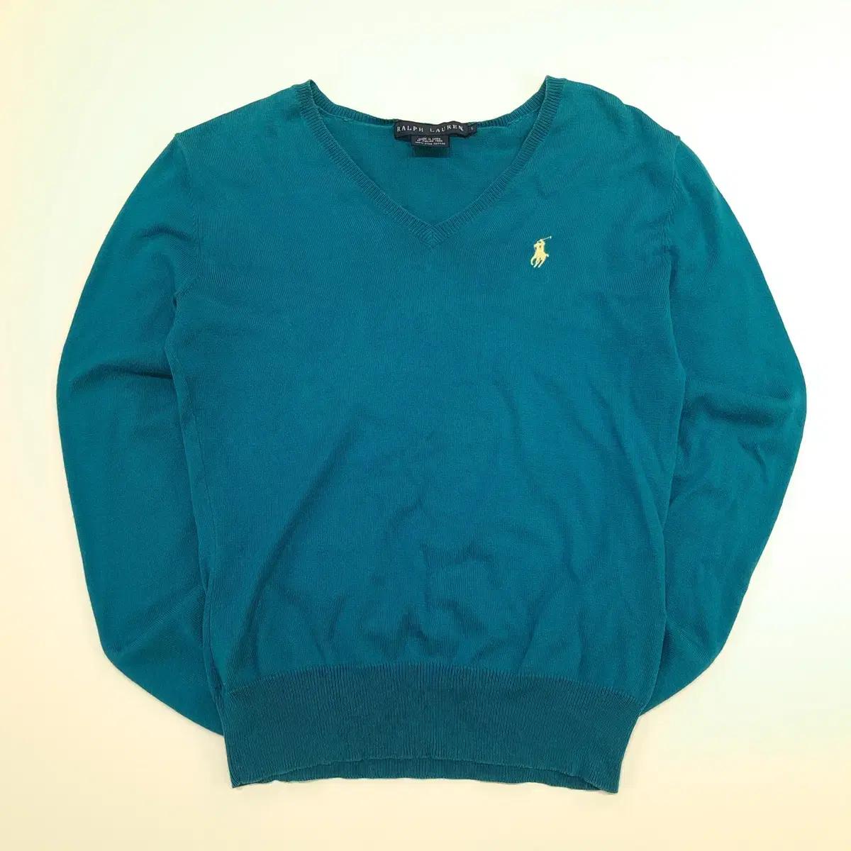 CN746W_S 폴로 랄프로렌 블루그린 V넥 긴팔 니트 스웨터