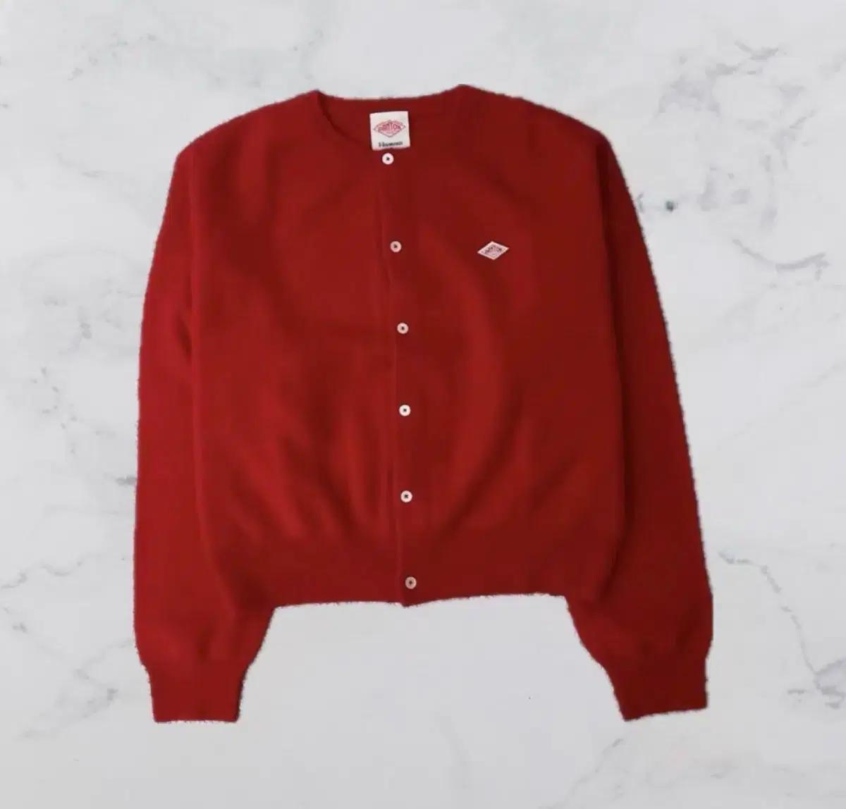 단톤 램스울 니트 가디건 (레드)