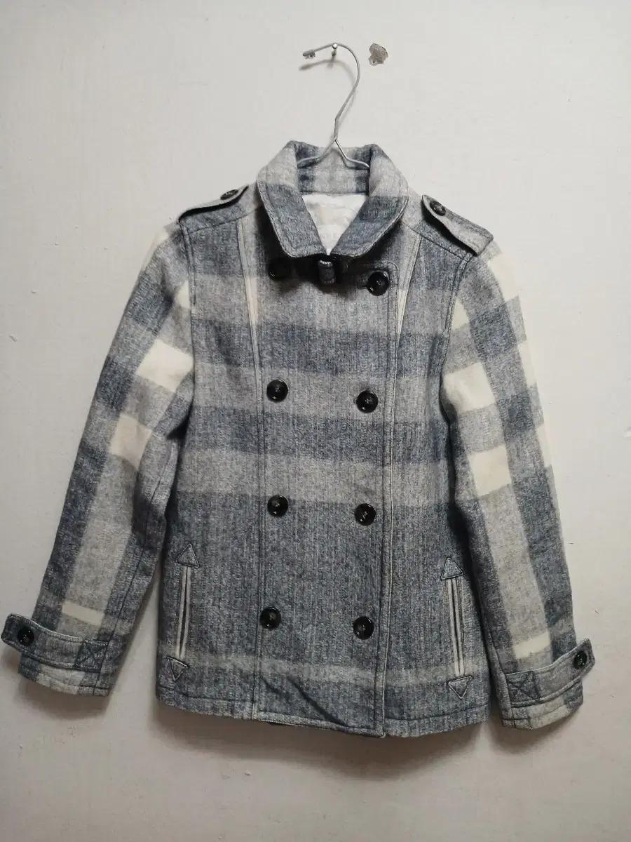버버리 키즈 체크 더블 버튼 숏 코트 사이즈 12y 152cm