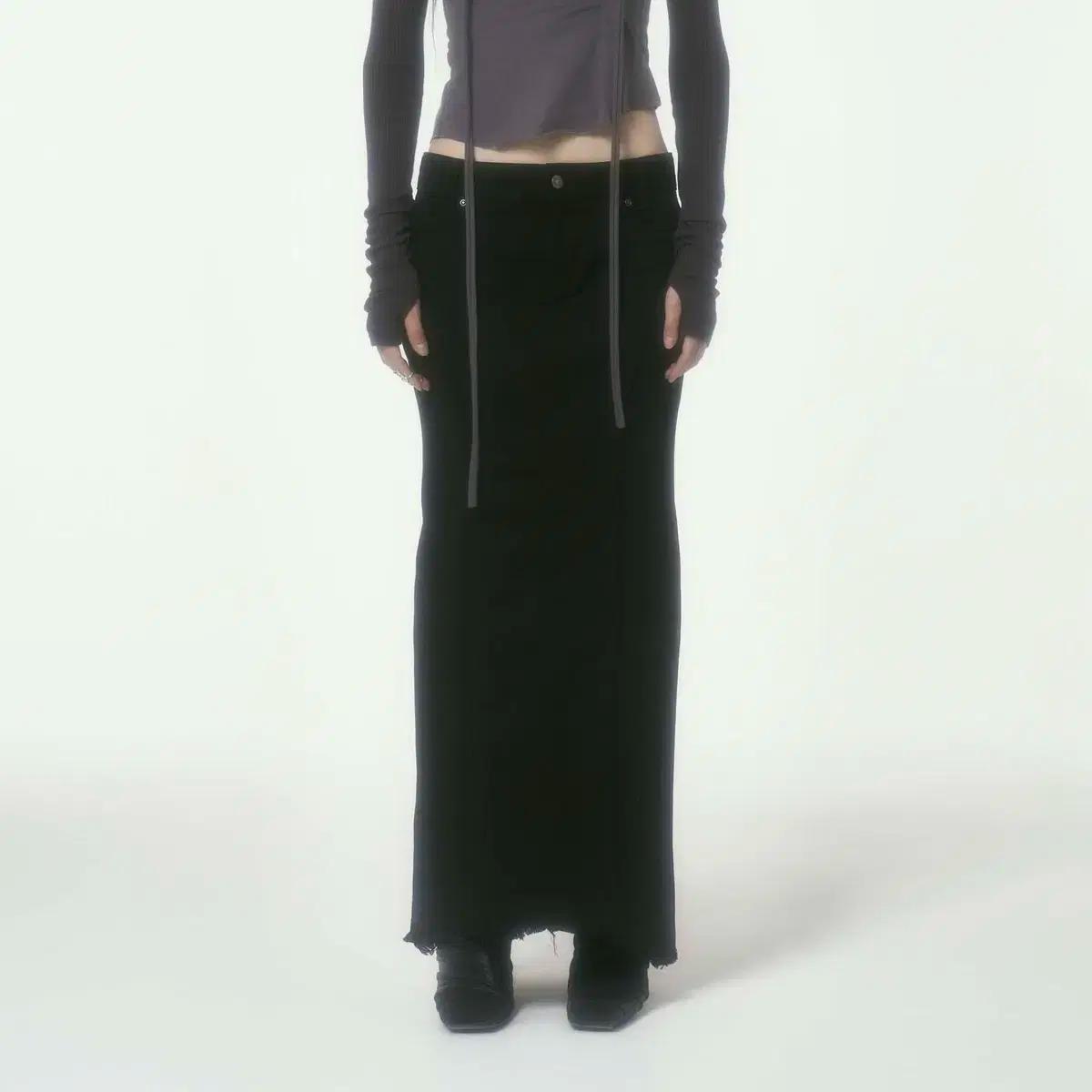 bonnae 본네 워시드 데님 스커트 블랙