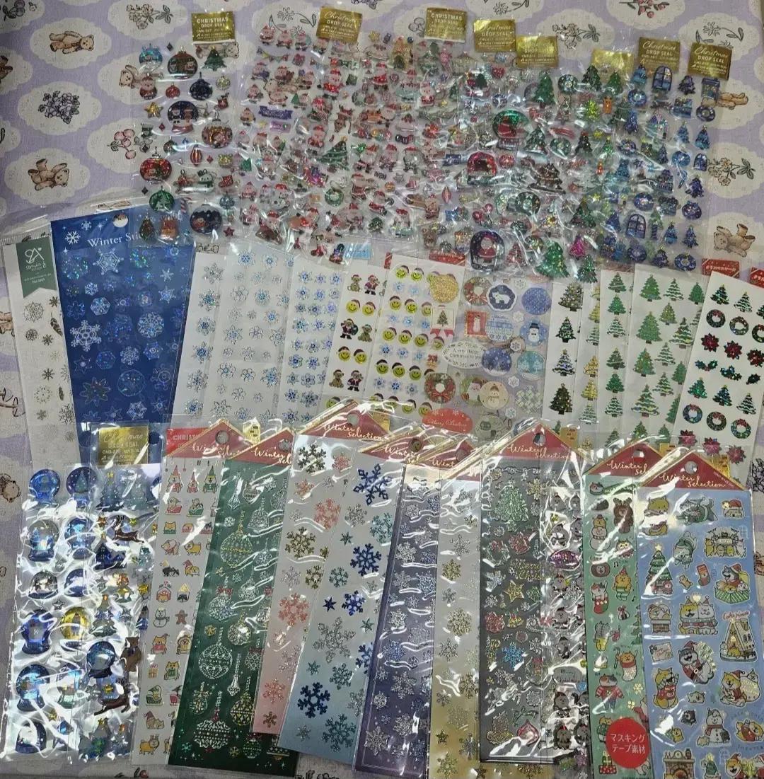 일본 크리스마스 스티커 랜덤팩