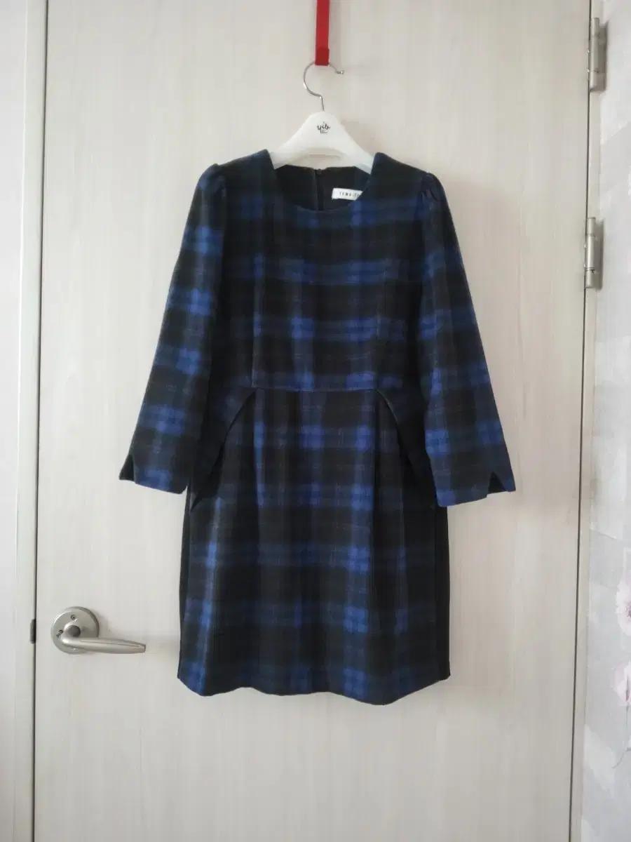 체크 패턴 미니 원피스 S