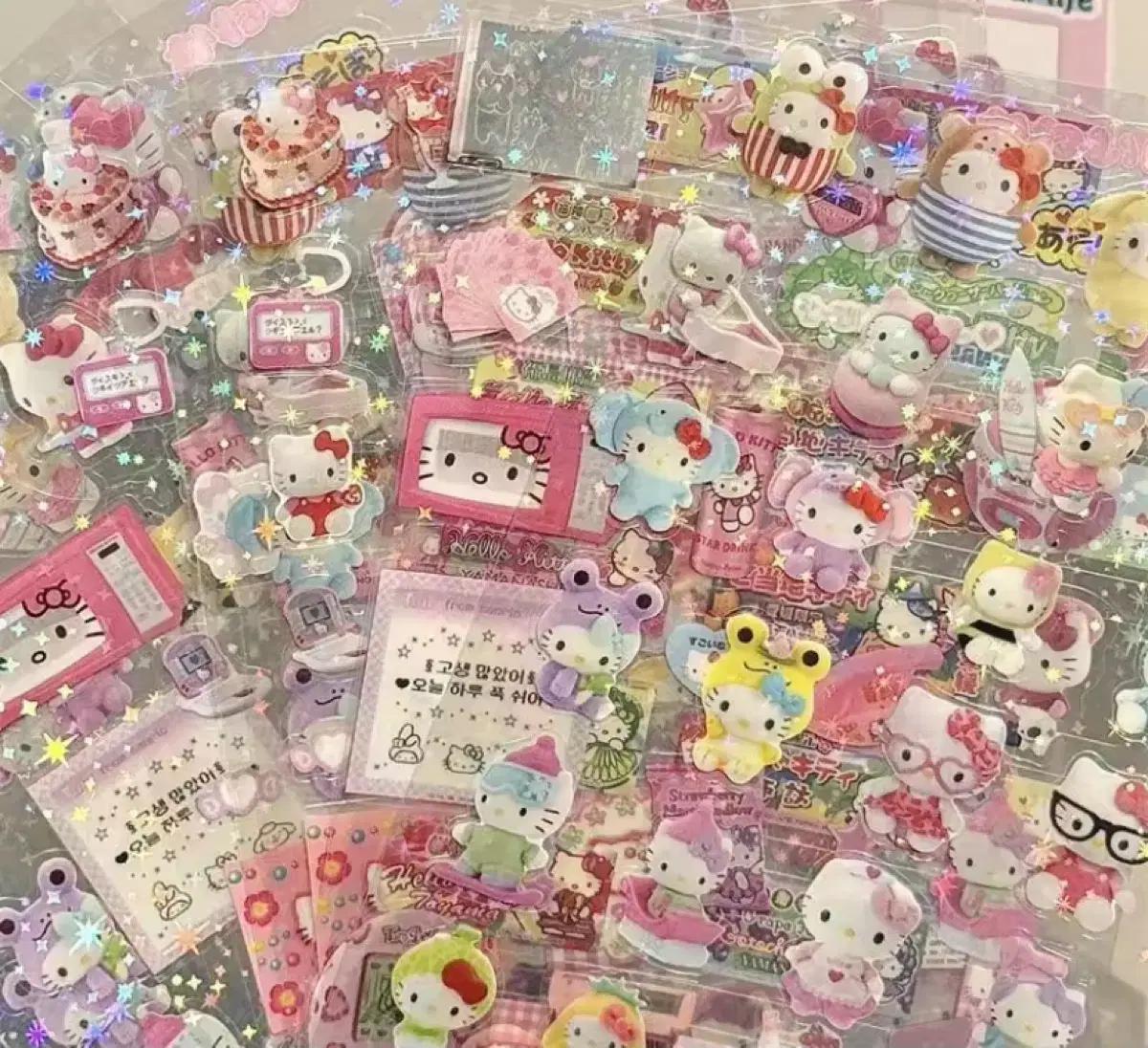 4+1장 세트) 헬로키티 씰스티커 산리오 스티커 다꾸 다이어리 꾸미기