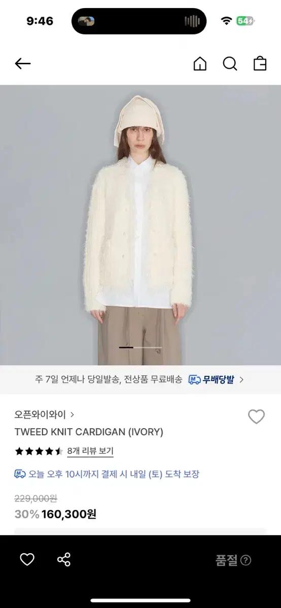 open yy 트위드 니트 가디건