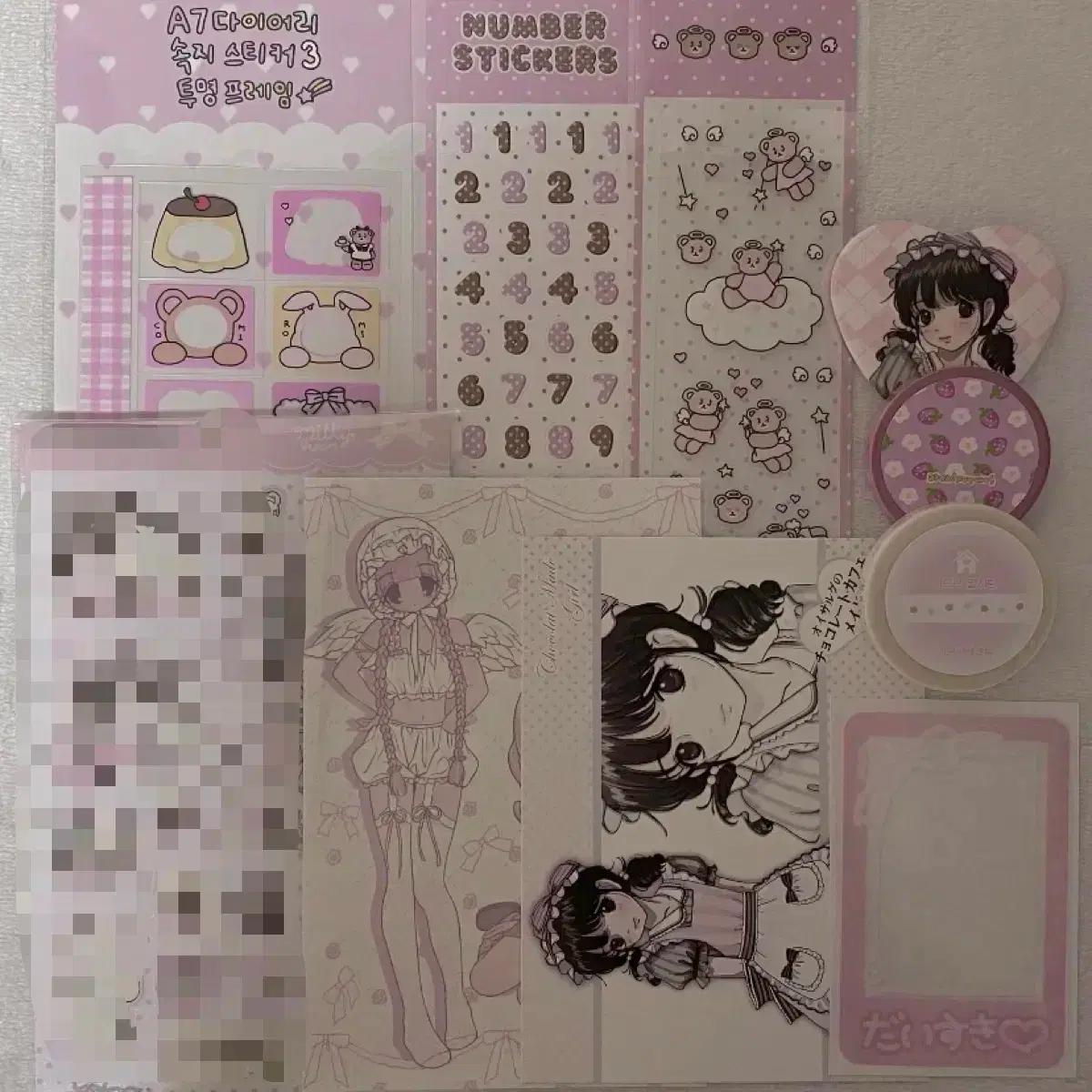 다꾸용 프레임 스티커 엽서 마테 마테띵 핀버튼