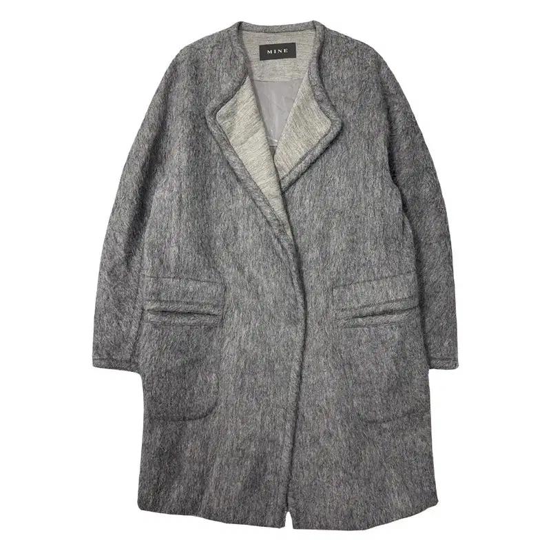 마인 그레이 오버핏 여성 울 알파카 코트 82-94-160