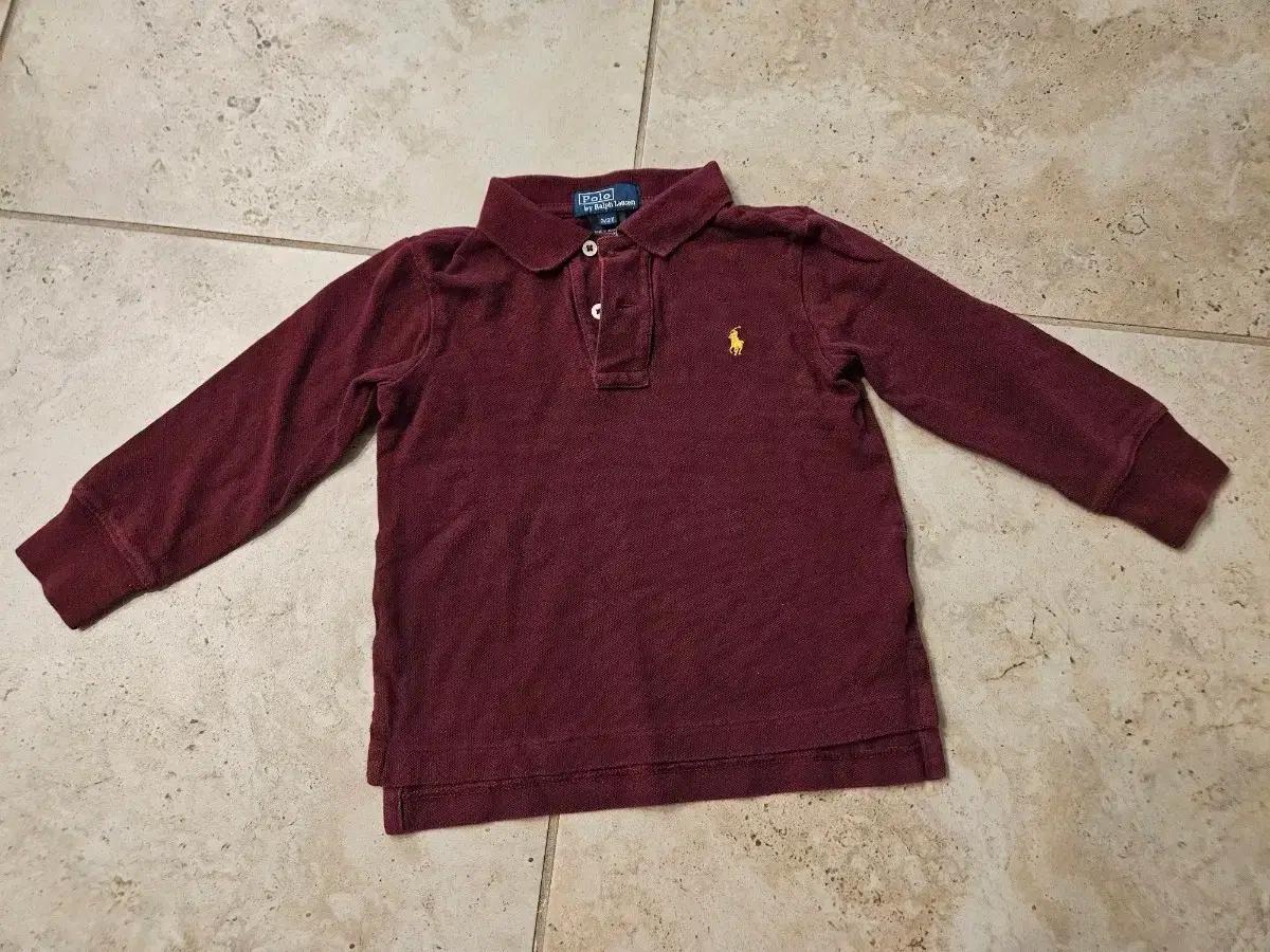 폴로 랄프로렌 키즈 긴팔 카라티 버건디 2T