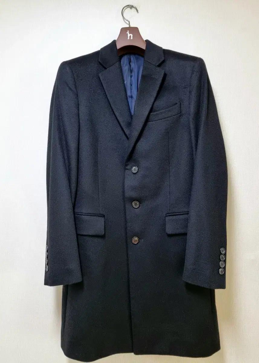 헤지스,콜롬보 캐시미어100% 블랙 남성 코트