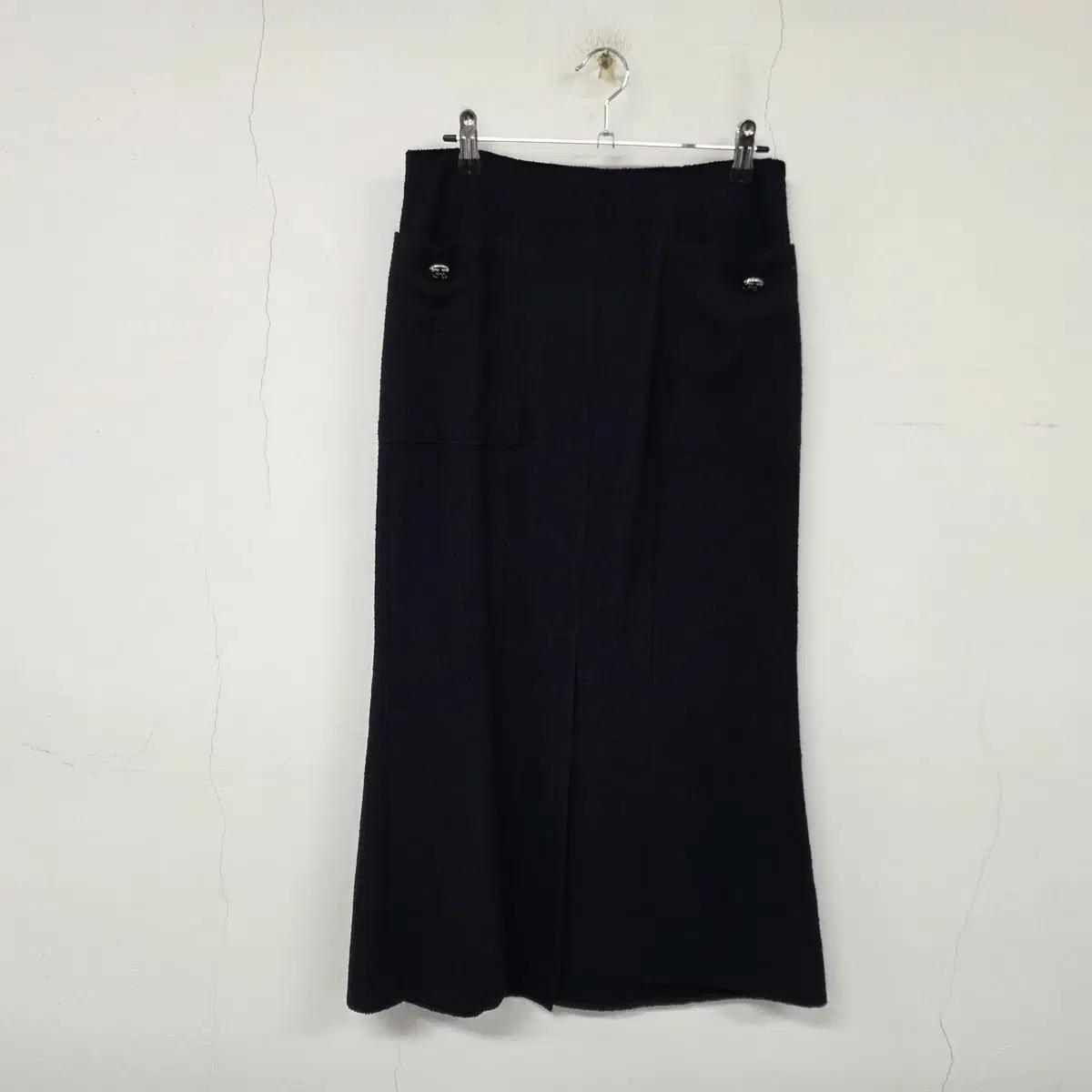 타임 20 울 블렌드 슬릿 스커트 여성 트위드 치마 64 상태좋음