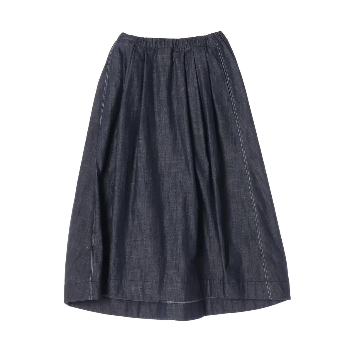 세인트제임스 24SS Etoile 데님 밴딩 롱 플레어 스커트 청치마