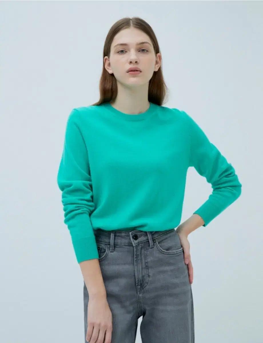 (90)여성 헤지스 멜란지 캐시미어 100% 니트