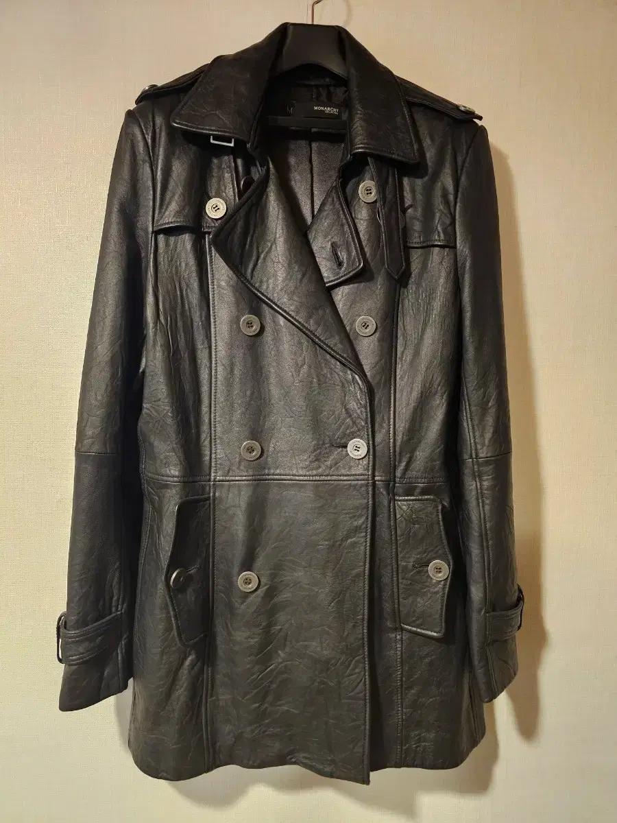MONARCHY 양가죽 블랙 남성 트렌치 코트100 명품 희귀