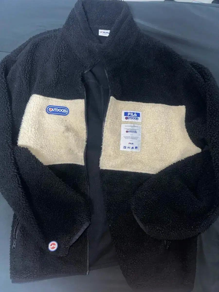 휠라 아웃도어 배색 셰르파 후리스 자켓 XL