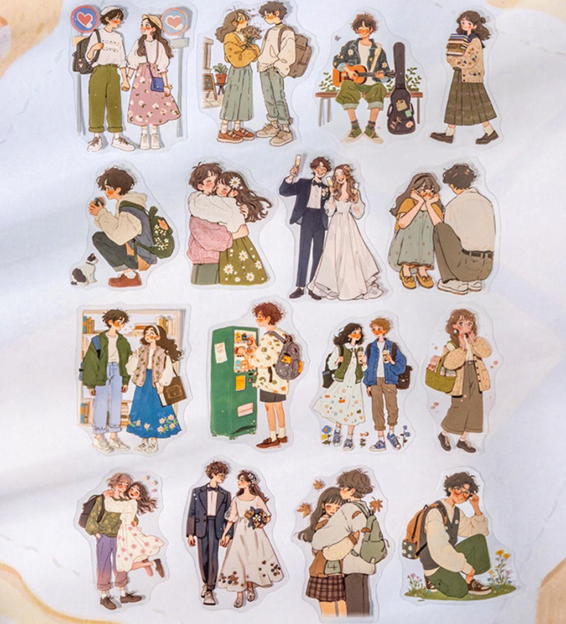 커플 인물 데이터 스티커 빈티지 다꾸 소분팩