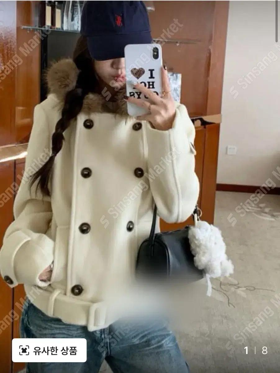 *할인* 더블버튼 퍼후드 울숏자켓 숏코트 아우터 외투 여자코트