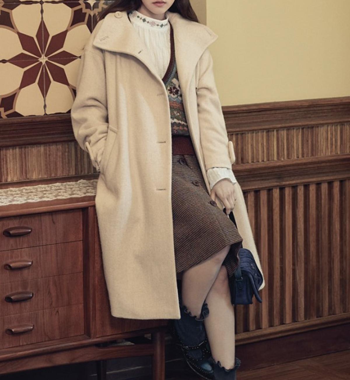 여성)썰스데이아일랜드 울 알파카 코트 S,85-160사이즈