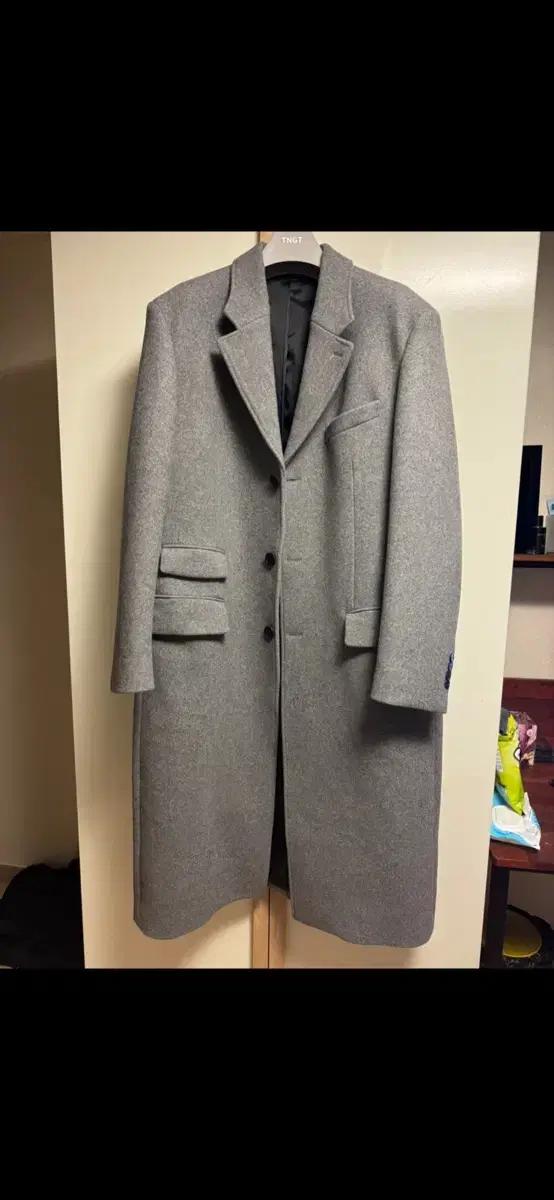 티엔지티 그레이 캐시미어 싱글 코트 110사이즈