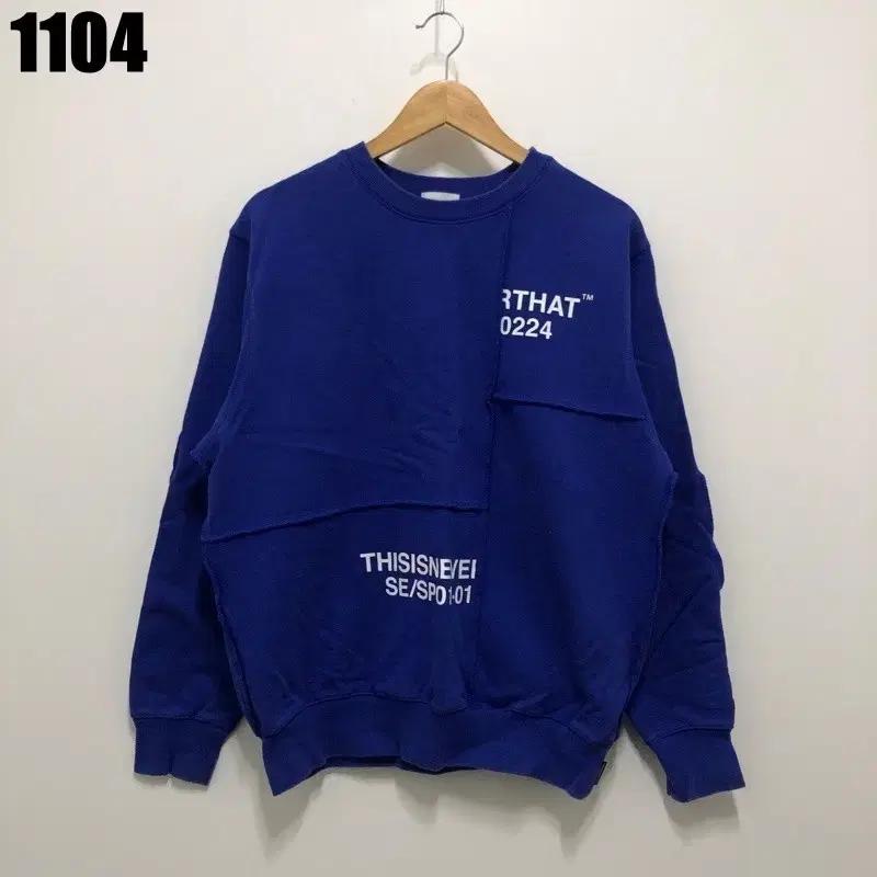 M 디스이즈네버댓 THISISNEVERTHAT CP 패널 맨투맨 블루