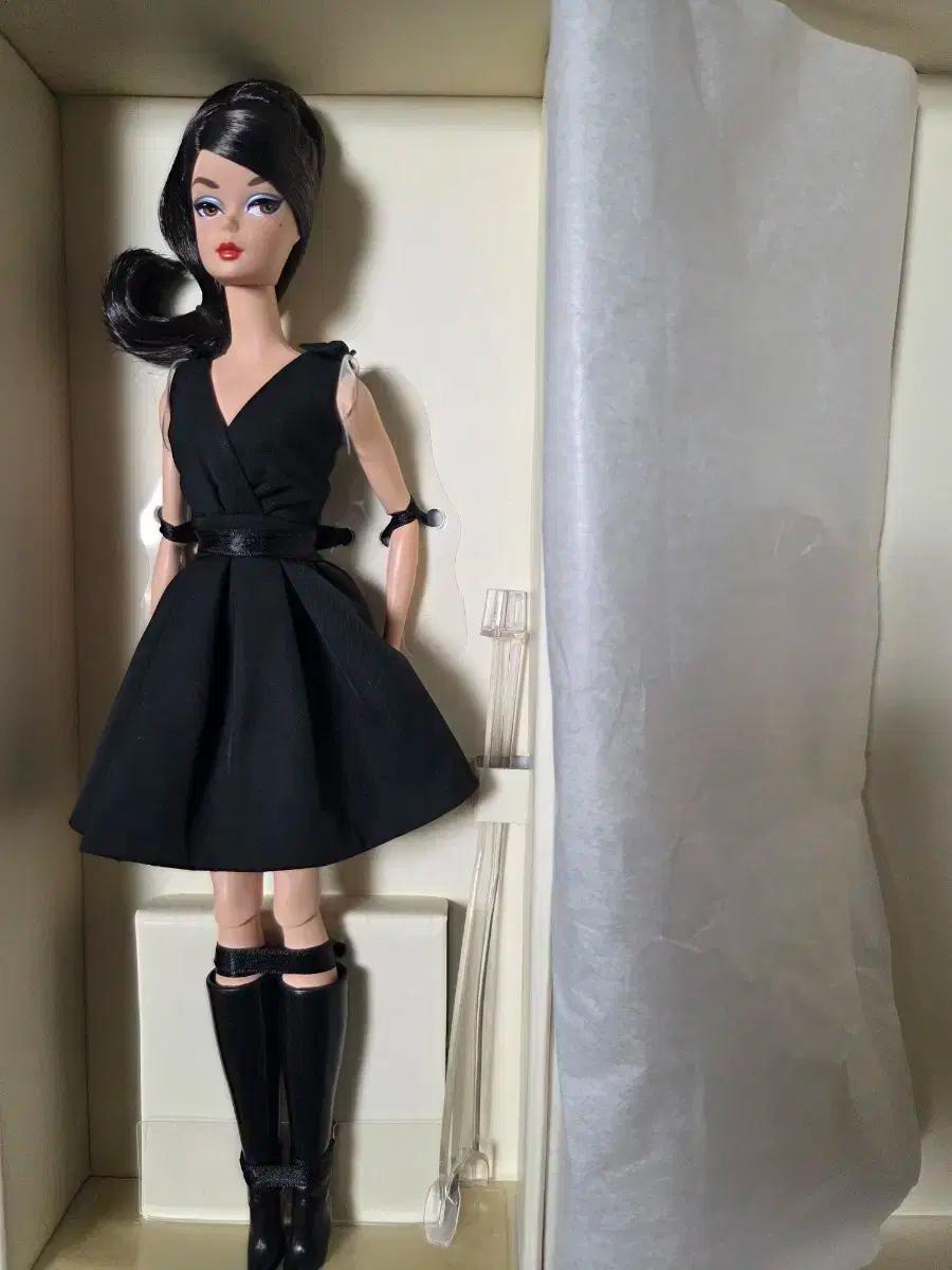 빈티지 바비인형 실크스톤 블랙 드레스