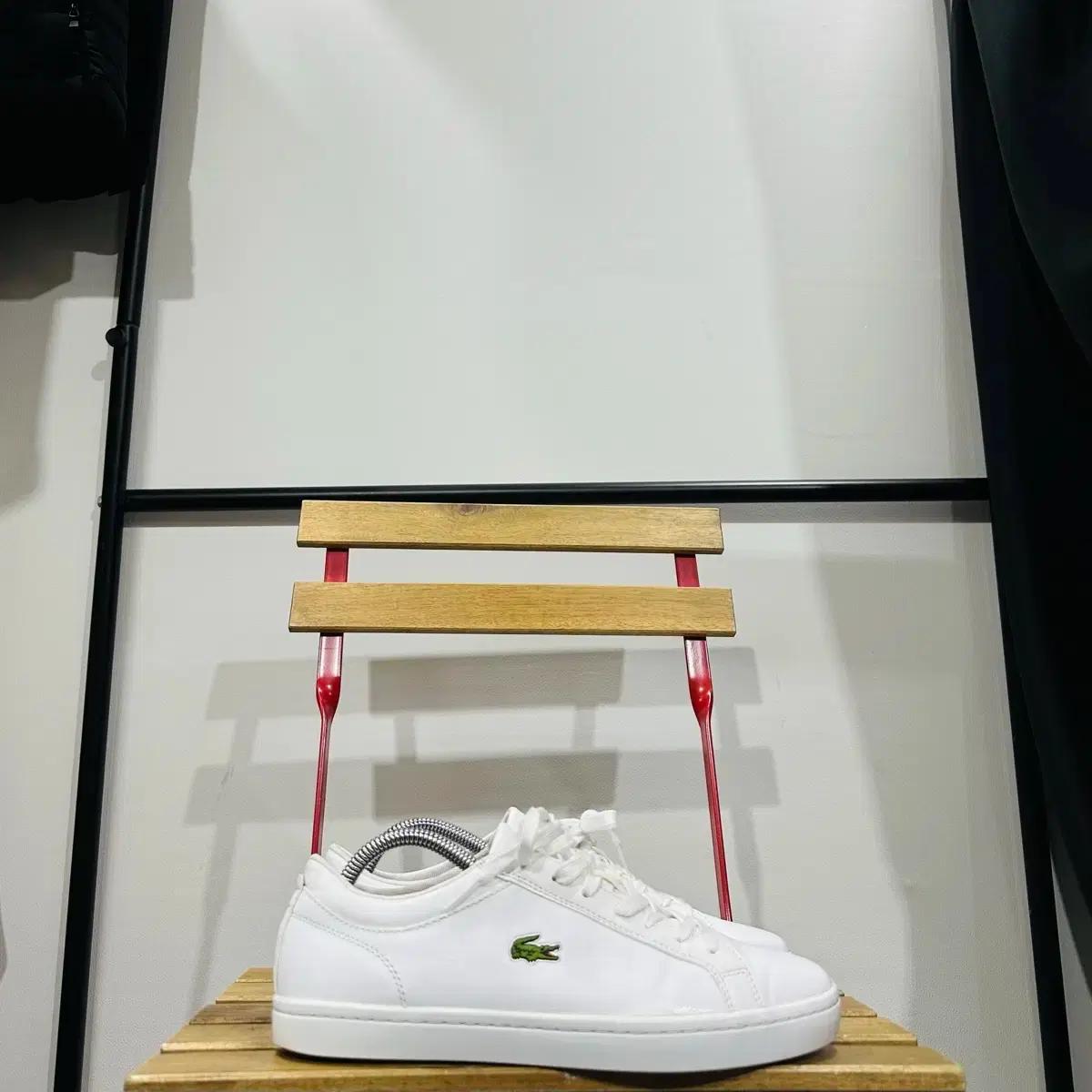 UK8) 라코스테 운동화 남성 남자 신발 레더 화이트 스니커즈