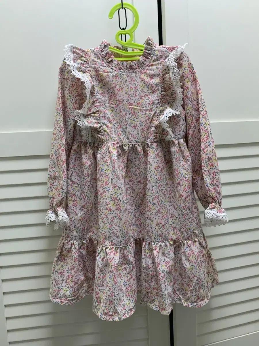 여아 봄 가을 긴팔 꽃무늬 원피스 110