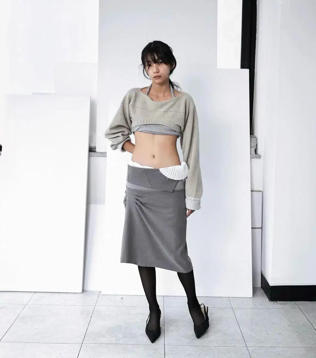 울리카상투스 ULIKA SANCTUS slit knit bolero 베이