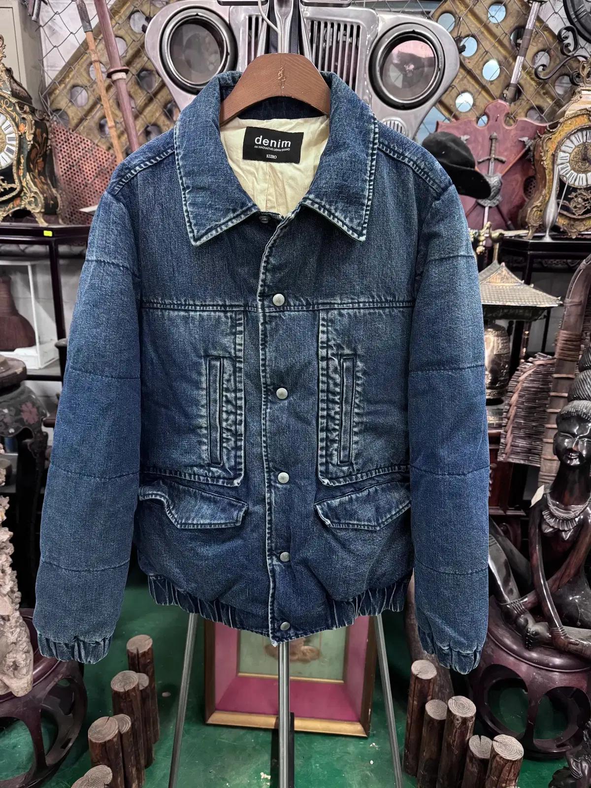 쿠로(KURO) 겨울 데님 다운 재킷