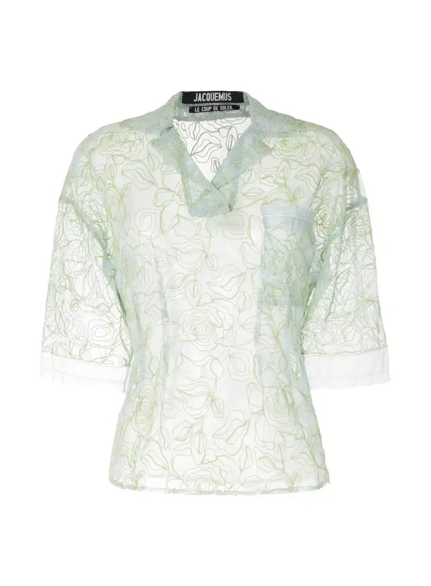 자크뮈스 Jacquemus 메쉬 플로럴 자수 시스루 블라우스
