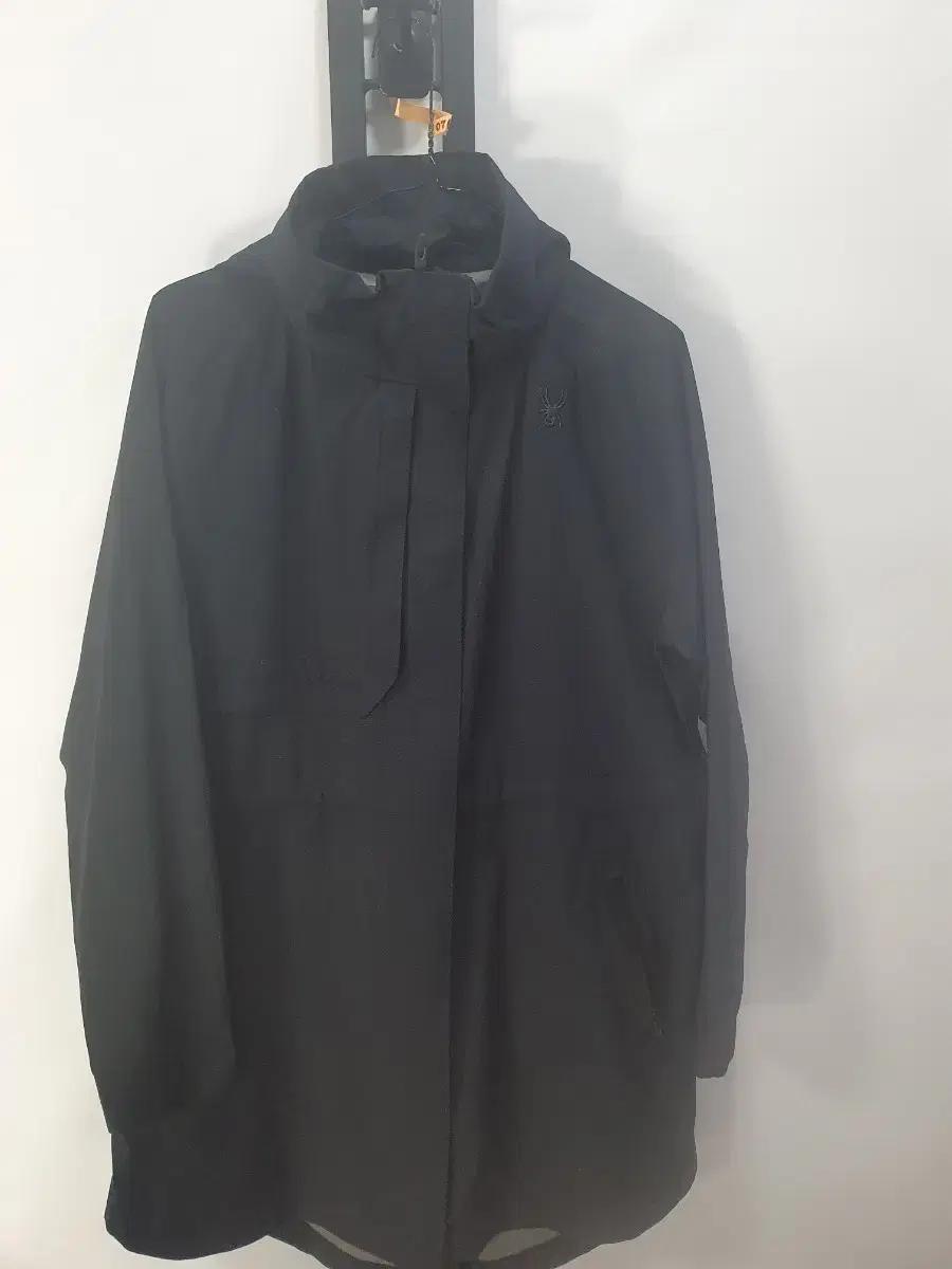 스파이더 바람막이 후드 롱자켓 코트 블랙 여성 90 m