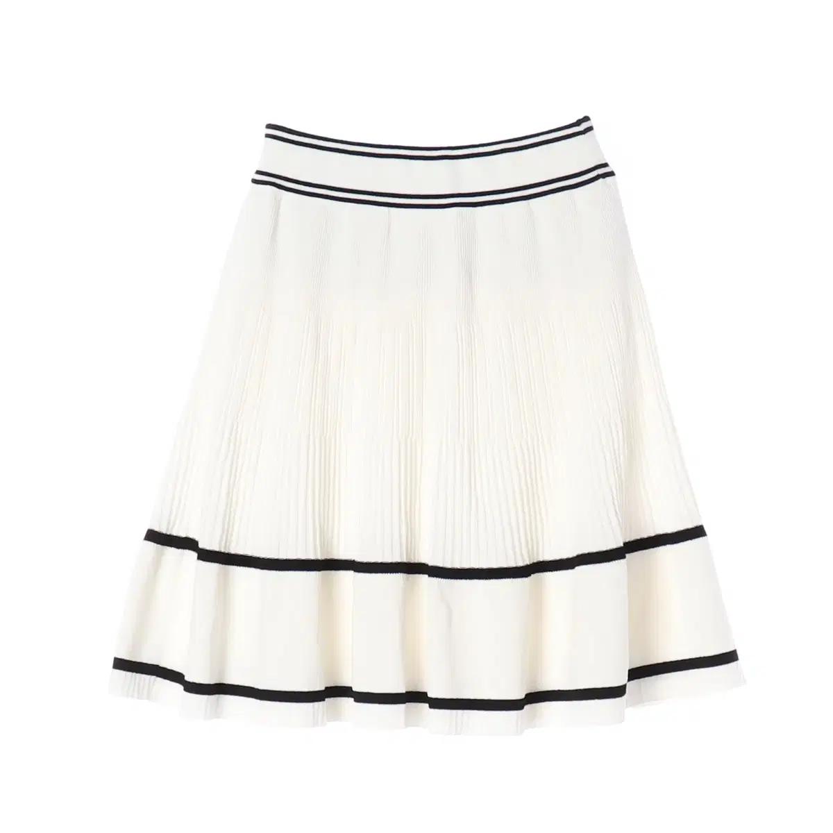 마쥬 22SS 리브 니트 플레어 스커트 셋업 치마 아이보리