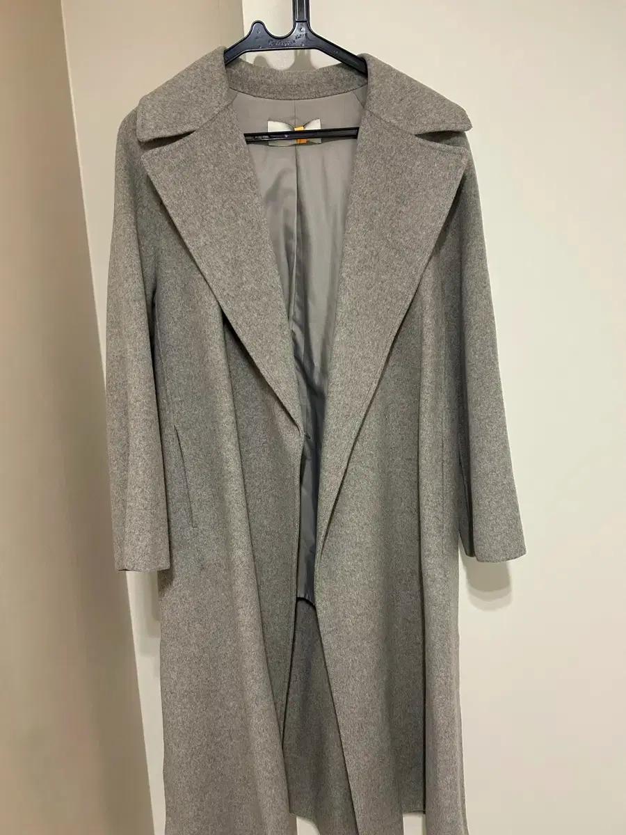 듀엘 캐시미어 라이트그레이 롱 코트