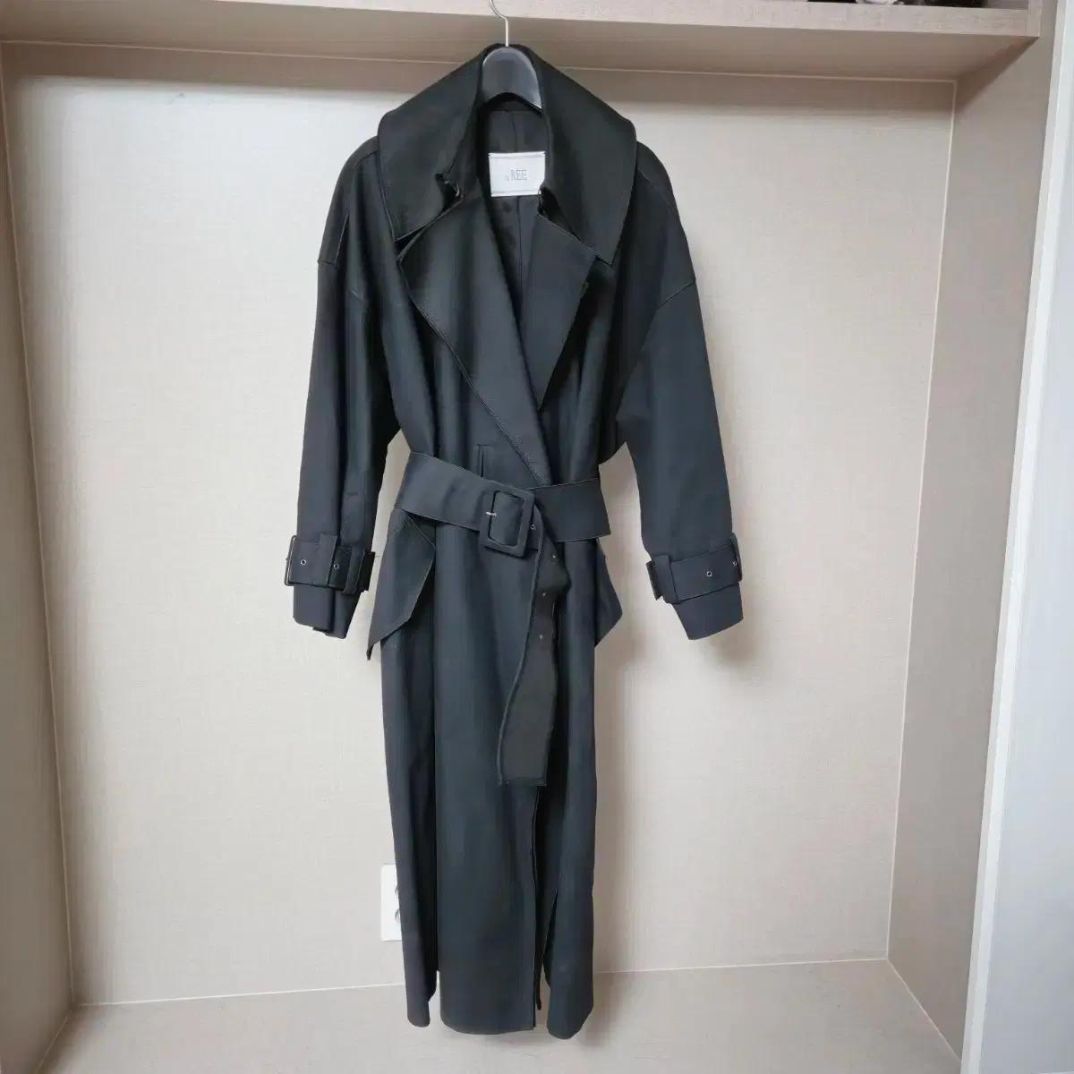 드 REE 블랙 롱 럭셔리 트렌치코트