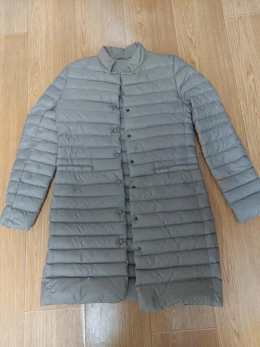 롱 경량 패딩 코트 그레이