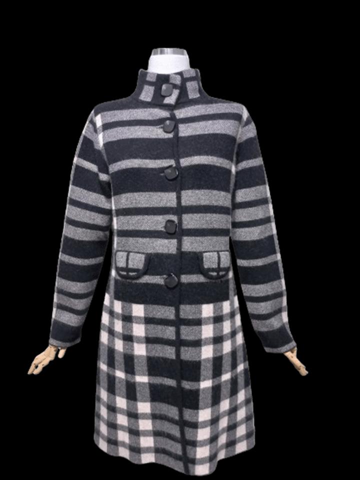 MOSIQINA 밍크캐시미어100 정품 고급소재 여성 겨울니트체크코트55