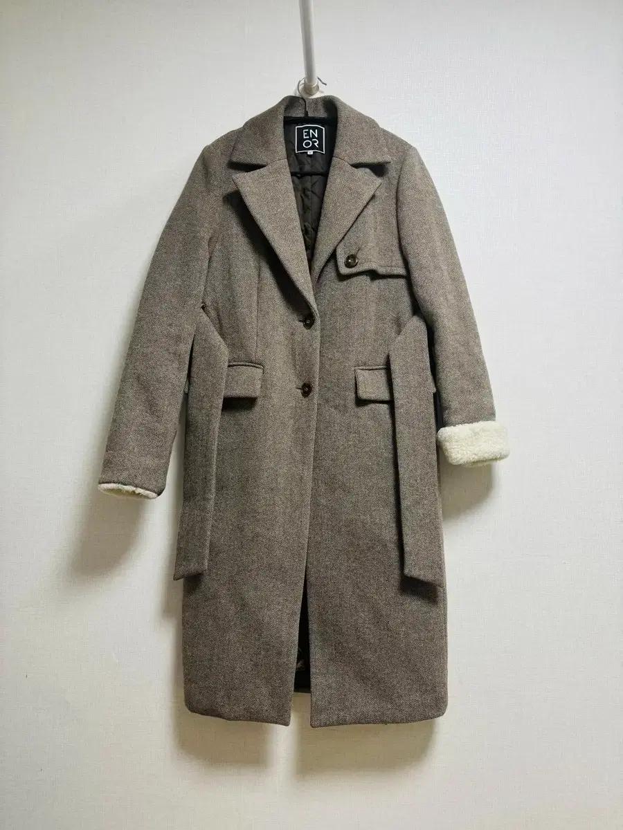 엔오르 ENOR 울 헤링본 롱 코트