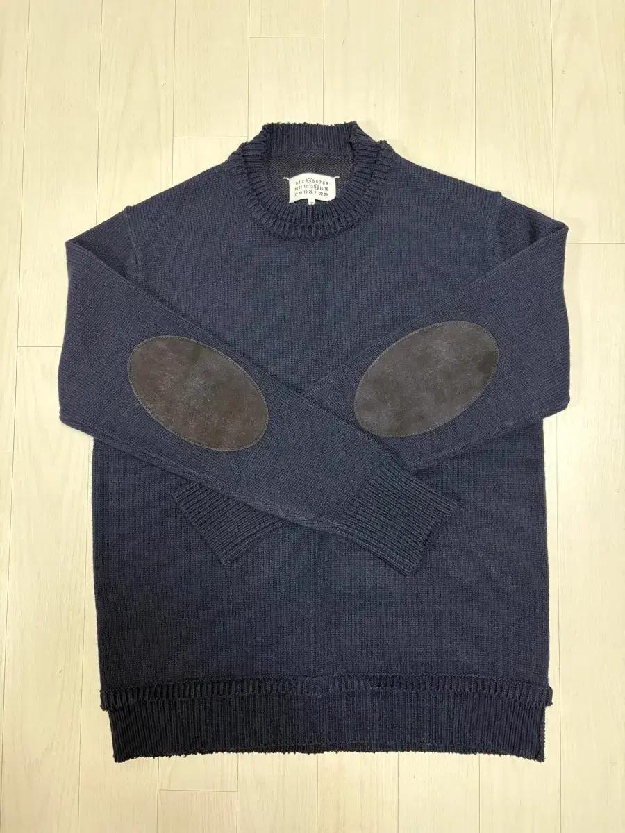 메종마르지엘라 엘보우 패치 스웨터 네이비 M