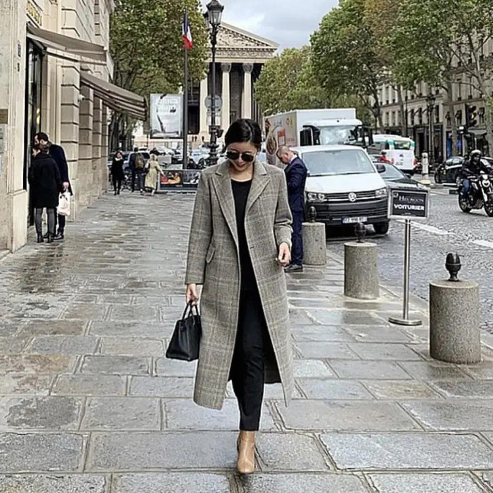 르꼬르망(le cormang) 클래식 체크코트 프리사이즈 새상품