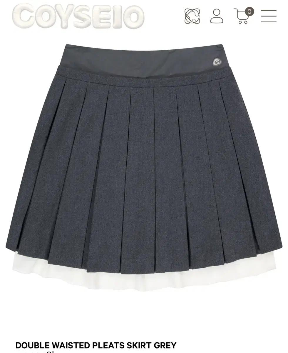 DOUBLE WAISTED PLEATS SKIRT GREY