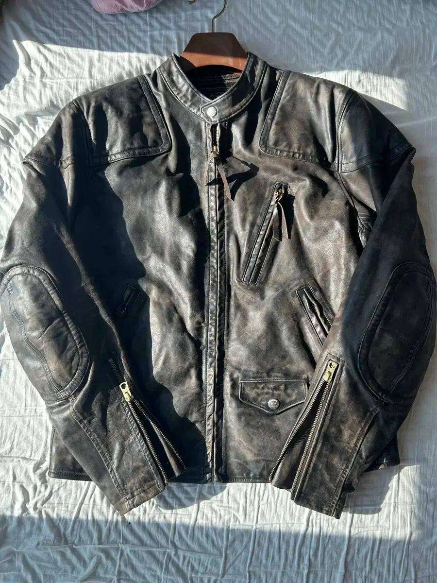 (교환or판매)RRL더블알엘 슬림핏 레더모토자켓 m