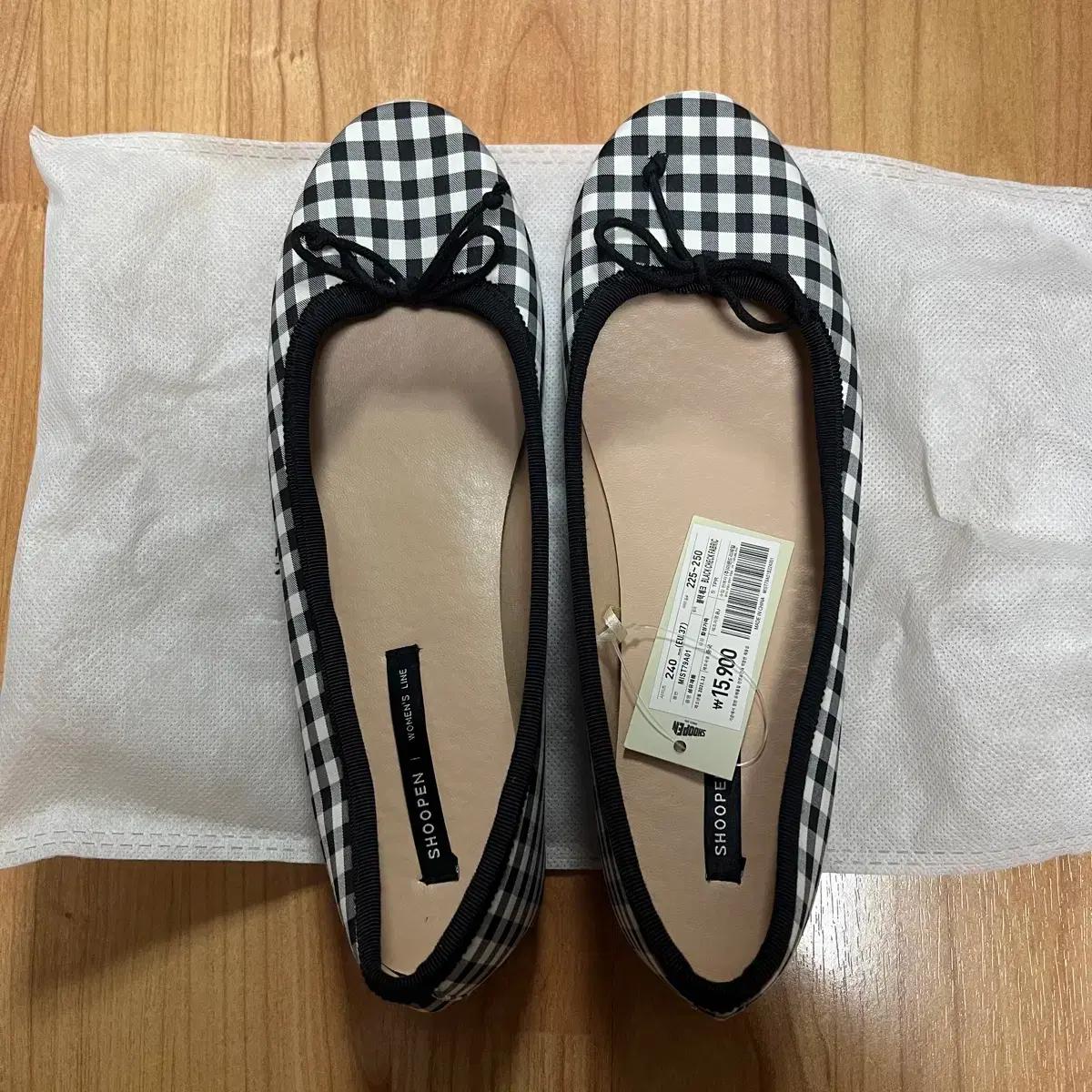 슈펜 체크플랫슈즈