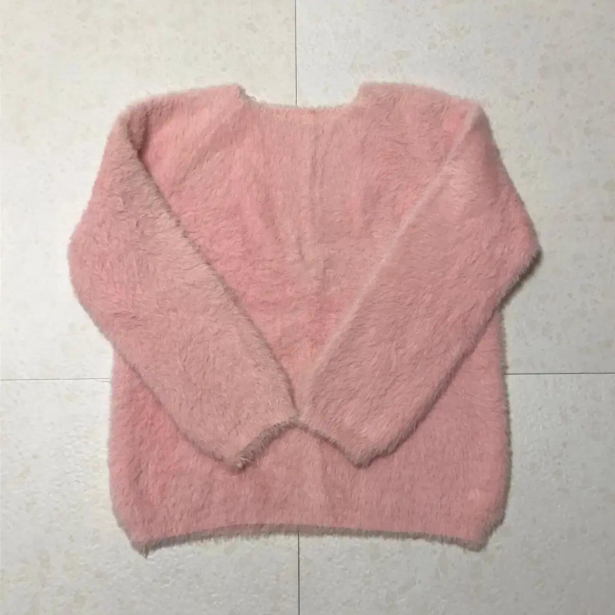 핑크 퍼 니트 여성니트 겨울니트 연말룩