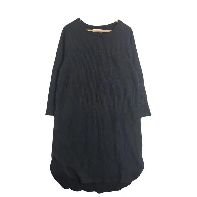 URBANITY 블랙 미니 원피스 [L] 블랙 립조직 심플 내추럴룩