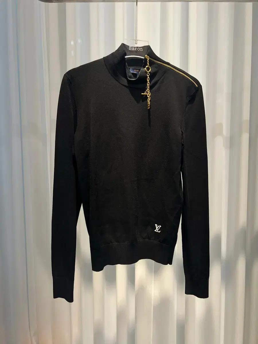 (M) 루이비통 숄더 모노그램 디테일 터틀넥 스웨터 니트 블랙 여성