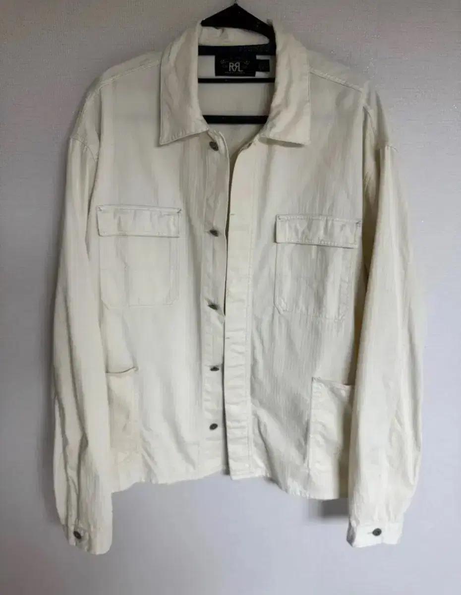 XL RRL 더블알엘 코튼 헤링본 아이보리 워크 셔츠 자켓