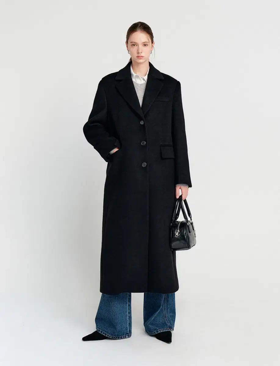 룩캐스트 키라 캐시미어 코트 블랙 s사이즈