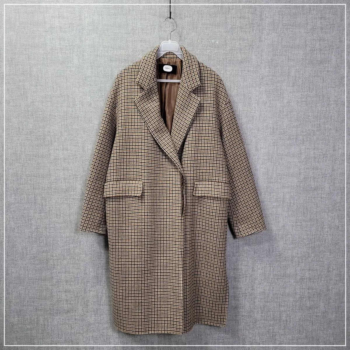 7g. DEWL 브라운 체크패턴 오버핏롱코트 여성55
